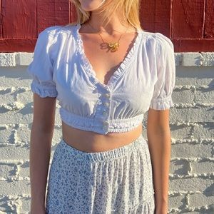 Vintage White Crop Top